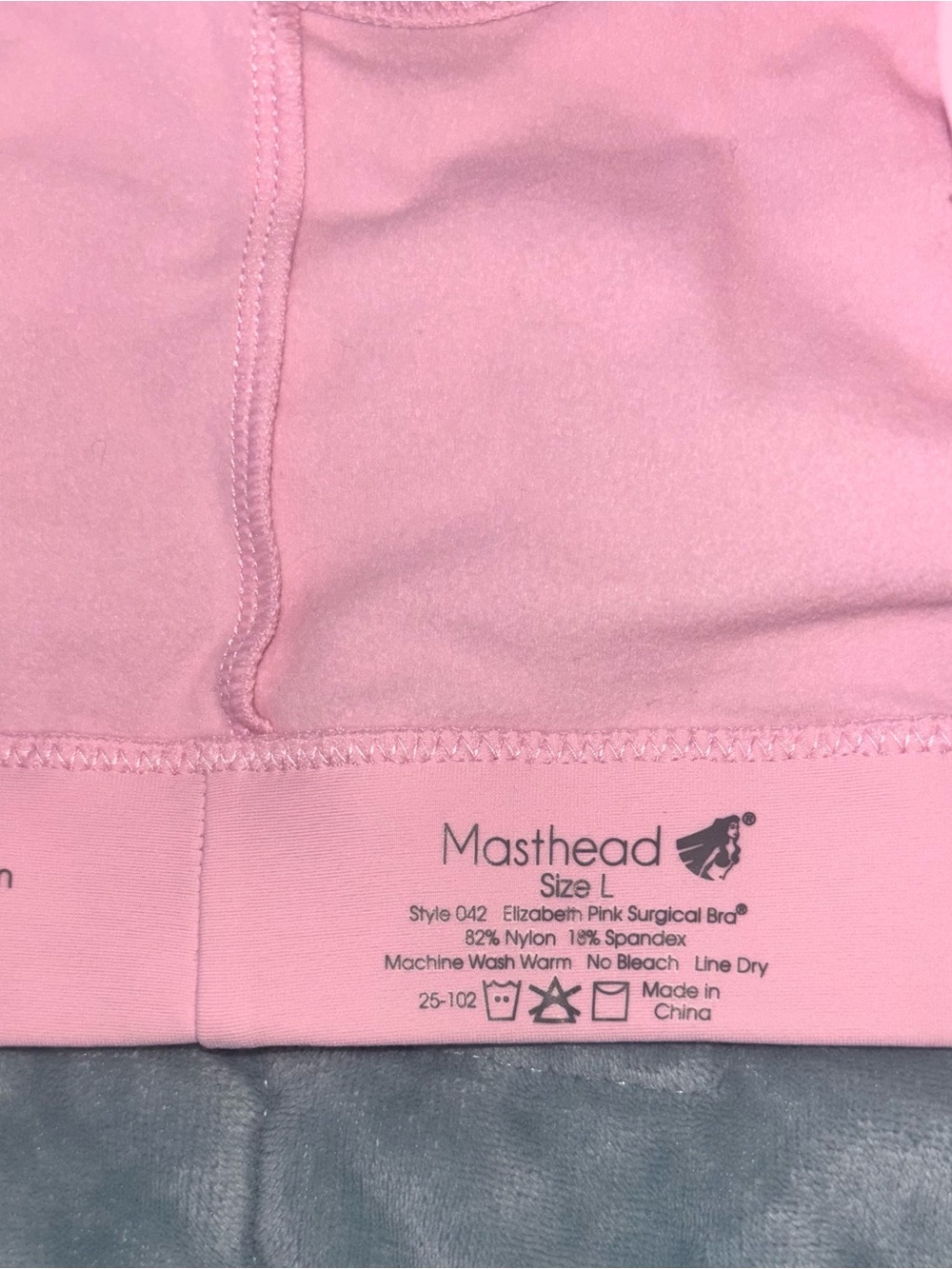 The Elizabeth Pink Surgical Bra MastHead Size Large. - Picture 2 of 6